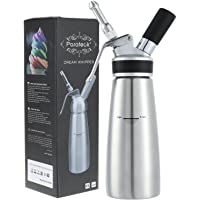 Parateck - Sifón para crema (acero inoxidable- 500 ml- no incluye cartuchos)